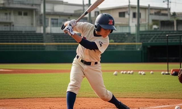沖縄の独立リーグ球場で打撃練習に取り組む若手野手